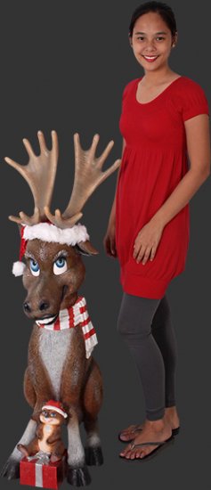 Funny Moose with Gifts - Click Image to Close