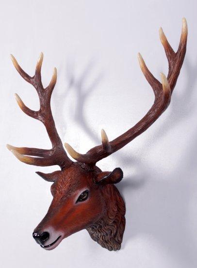 Red Deer Stag Head Trophy - Click Image to Close