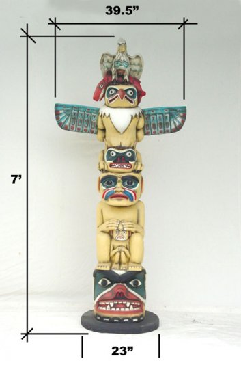 Totem Pole Fiberglass Statue - Click Image to Close