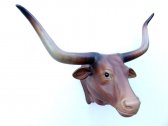 Bull Head with Long Horns (Brown) / Fiberglass