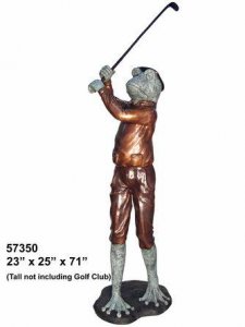 Bronze Frog Golfer