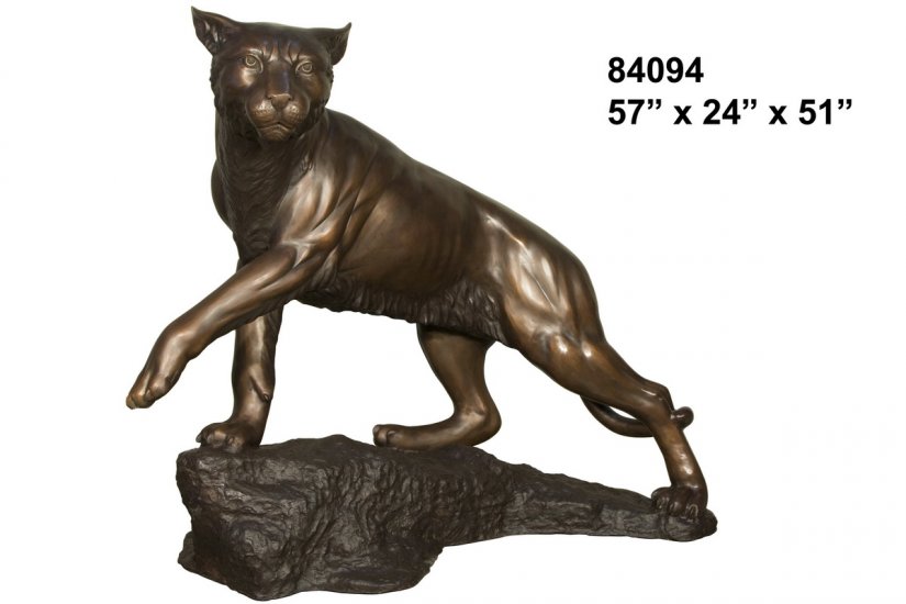 Bronze Wildcat Statue - Click Image to Close