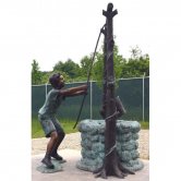 Bronze Boy Drawing Water From Well Bronze Boy Drawing Water From Well