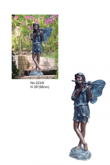 Fairy Playing Flute 39"H - Click Image to Close