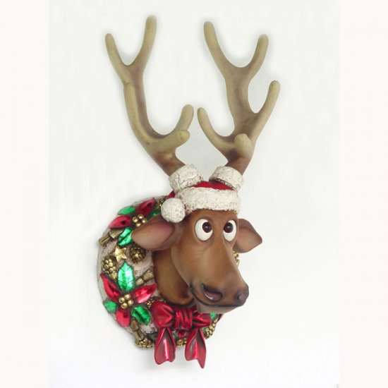 Funny Christmas Reindeer Head - Click Image to Close