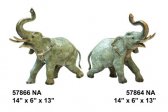 Bronze Elephant Pair with Trunk Up