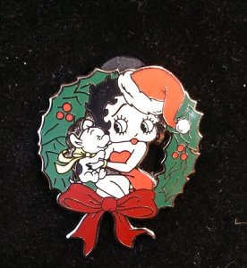 Betty Boop Christmas Wreath Pin