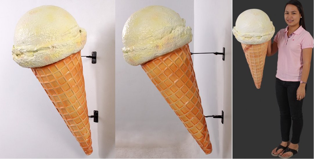 Hard Vanilla Ice Cream Cone (hangs on wall) - Click Image to Close