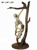 Bronze Kids Getting a Cat in the Tree Bronze Kids Getting a Cat in the Tree