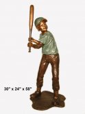 Bronze Baseball Boy Hitting Ball Bronze Baseball Boy Hitting Ball