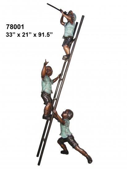 Three Kids on a Ladder - Click Image to Close