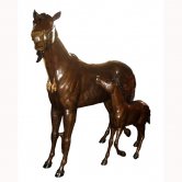 Bronze Horse with Pony no Base