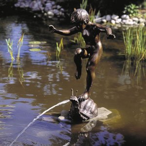 Bronze Boy on Snail Fountain