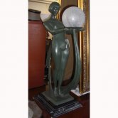 Bronze Nude Art Deco Table Lamp