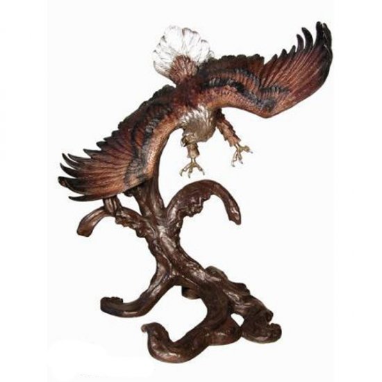 Bronze Eagle Flying from Tree - Click Image to Close