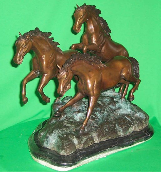 Bronze Three Horses - Click Image to Close