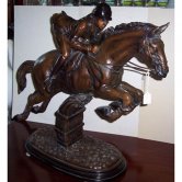 Bronze Jockey on a Horse Jumping Bronze Jockey on a Horse Jumping