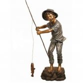 Bronze Fishing Boy