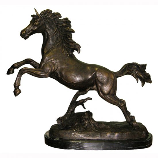 Bronze Horse on Marble Base - Click Image to Close