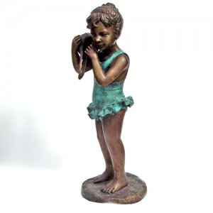 Bronze Girl holding a Sea Shell Fountain