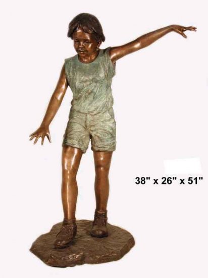 Bronze Life Size Boy Statue - Click Image to Close