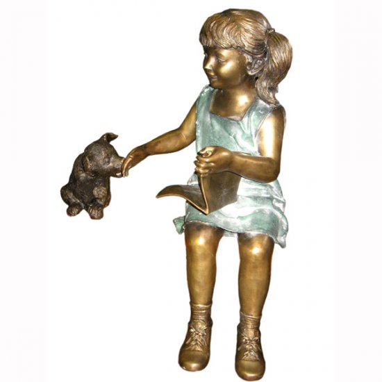 Bronze Girl with Dog - Click Image to Close