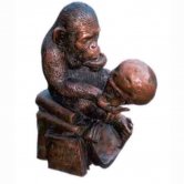 Bronze Monkey with Skull
