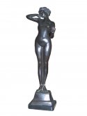 Bronze Nude Girl on Marble Base