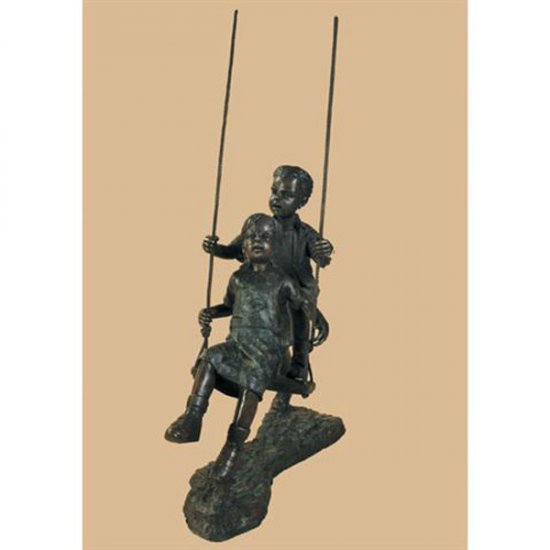 Bronze Children Swinging - Click Image to Close