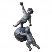 Bronze Two Boys on the Ball