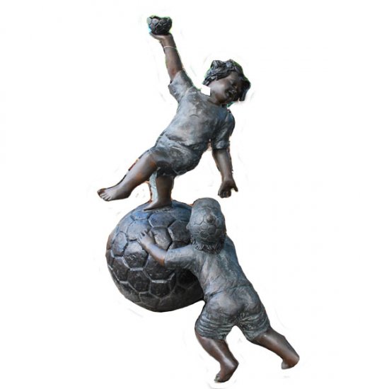 Bronze Two Boys on the Ball - Click Image to Close