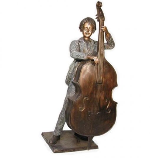 Bronze Boy with Cello - Click Image to Close