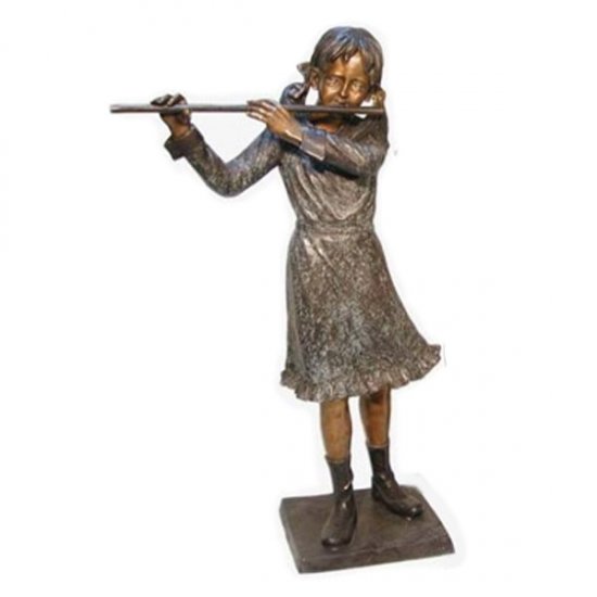 Bronze Girl with Flute - Click Image to Close