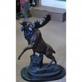 Bronze Moose with Marble Base