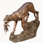 Bronze Mountain Lion with Cub Bronze Mountain Lion with Cub