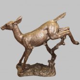 Bronze Female Deer Running on a Base Bronze Female Deer Running on a Base