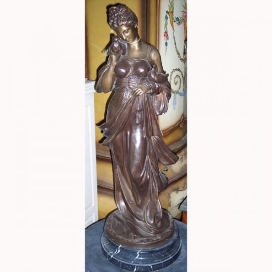 Bronze Lady with Bird - Click Image to Close