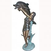 Bronze Fountain Girl with Dolphin Bronze Fountain Girl with Dolphin