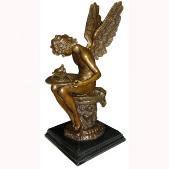 Bronze Fairy with Bird - Click Image to Close