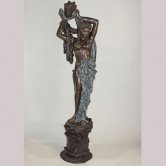 Tall Bronze Lady with Shell Fountain