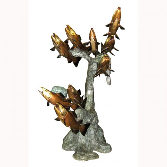 Bronze Fountain with 9 Trouts - Click Image to Close