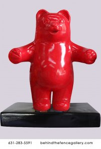 Mini Red Gummy Bear Wall Statue