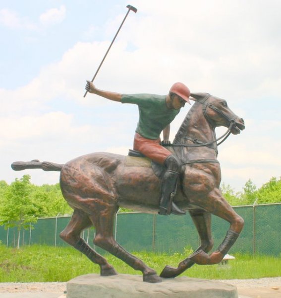 Bronze Polo Player on Horse