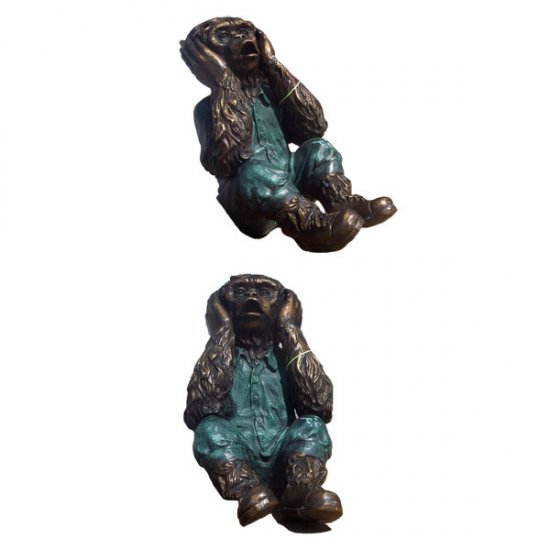 Bronze Monkey "Hear No Evil" - Click Image to Close