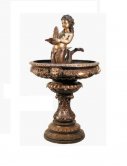Bronze Girl Catching Fish Fountain