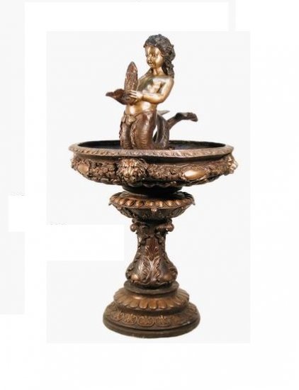 Bronze Girl Catching Fish Fountain - Click Image to Close