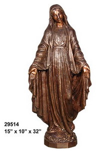Bronze Virgin Mary Blessed Mother Statues