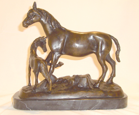 Bronze mare and foal