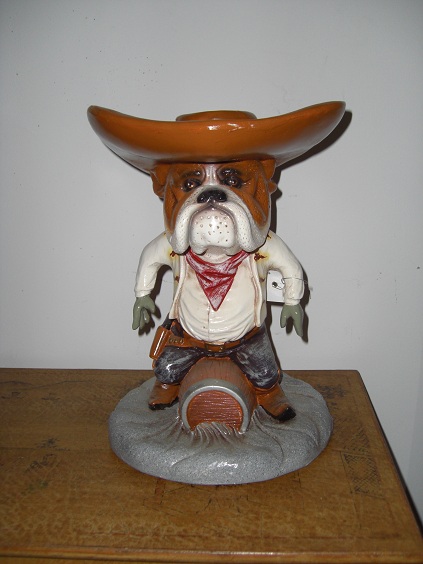 Bulldog Cowboy Statue