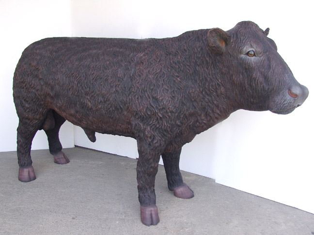 Black Angus Bull Statue